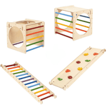 Spielplatz Set BEE CUBE + 2 Kletterrutschen | 2 Kletterwürfel | 58 cm | in 3 Farben - Kletterling – einfach Kind sein