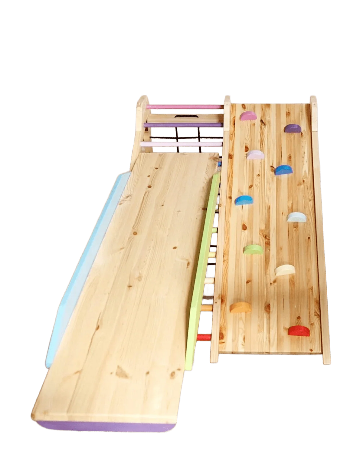 Kletterdreieck ROOT 4 + Rutsche | IN & OUTDOOR | 4 Kletterpfade | 120 cm - Kletterling – einfach Kind sein
