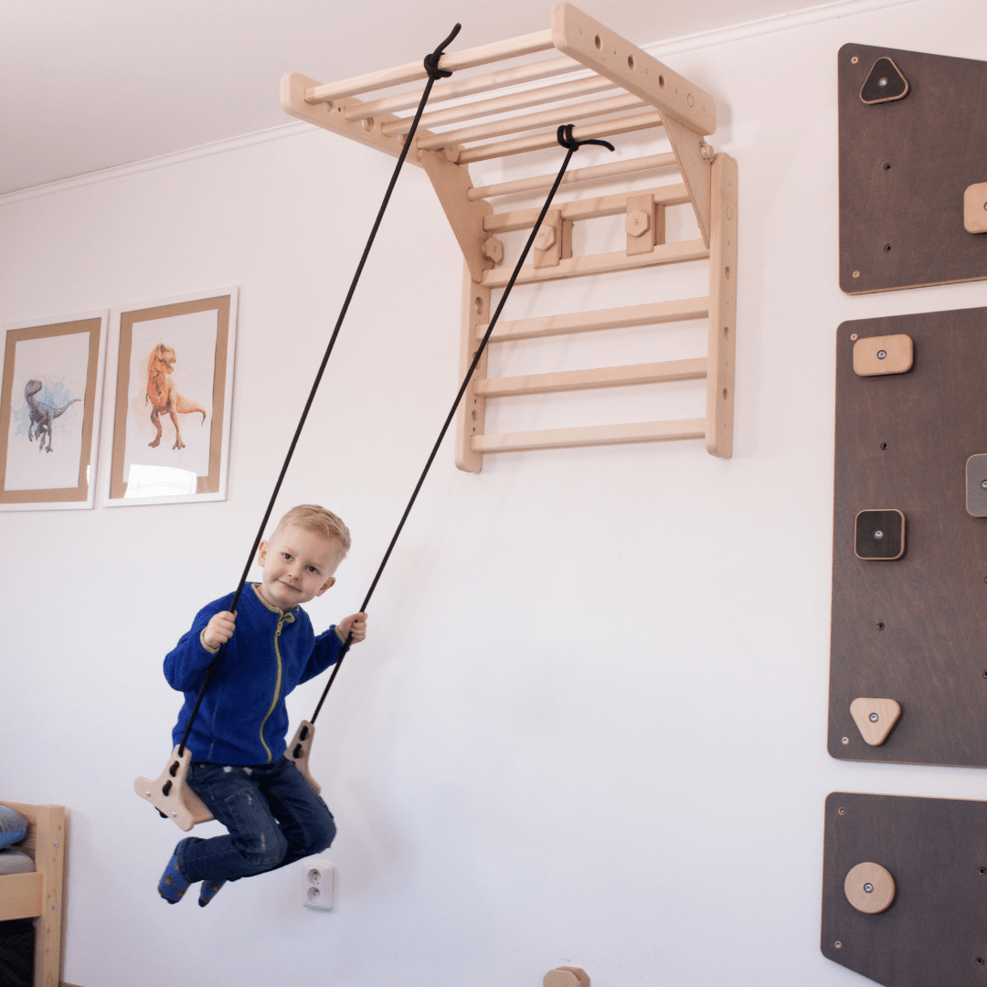 Dreieck - & Sprossenwandschaukel EMMA SWING 2in1 | 180 kg belastbar | 2 Geräte in einem | Kletterdreieck & Schaukel für die Wand | wandelbar - Kletterling – einfach Kind sein