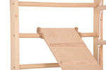 Kletterwand für die ganze Familie mit höhenverstellbarem Reck-Indoor Klettergerüst aus Holz - Wand-Reck, Stange, Gymnastik-R…