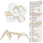 höhenverstellbares Kletterdreieck - Set ZICKENLING SET | 5 - fach verstellbar | 60cm| Dreieck + Rutsche + Bogen - Kletterling – einfach Kind sein