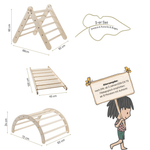 höhenverstellbares Kletterdreieck - Set ZICKENLING SET | 5 - fach verstellbar | 60cm| Dreieck + Rutsche + Bogen - Kletterling – einfach Kind sein