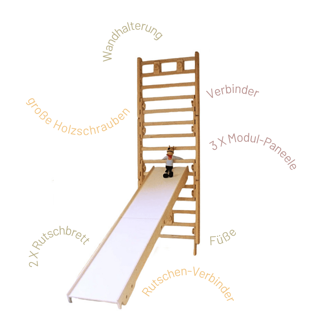wandelbare Sprossenwand LOOPO MONKEY  7in1 | 200 kg belastbar | 2–99 Jahre | 7 Aufbauvarianten | modulares System - Kletterling – einfach Kind sein
