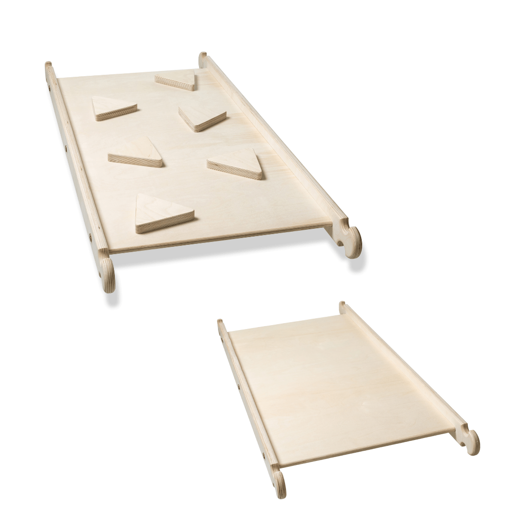 Rutsche UP mit Kletterseite | 100cm | unbehandelt | für Kletterdreieck & Sprossenwand - Kletterling – einfach Kind sein