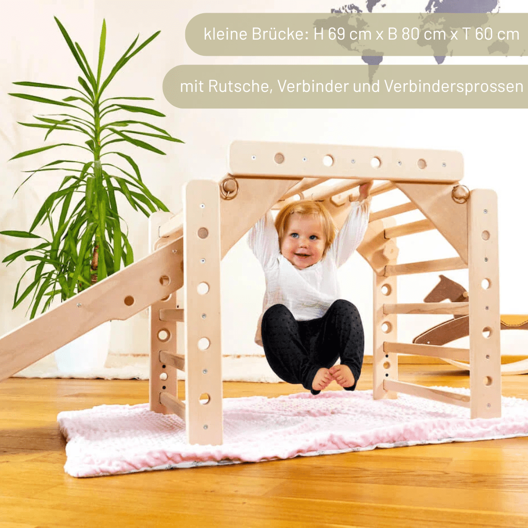 wandelbare Sprossenwand LOOPO MONKEY  7in1 | 200 kg belastbar | 2–99 Jahre | 7 Aufbauvarianten | modulares System - Kletterling – einfach Kind sein