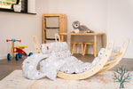 Kletter - Set mit Rollenrutsche 4in1 (Medium) - Wippe, klappbares Dreieck, Klettersteig & Rollrutsche - Förderung der motorischen Fähigkeiten ab 2 Jahren - Kletterling – einfach Kind sein