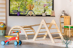 Kletter - Set 3in1 (Medium) - Wippe, klappbares Dreieck & Klettersteig - Für Kinder ab ca. 2 Jahren - Förderung der Motorik und Kreativität - Kletterling – einfach Kind sein