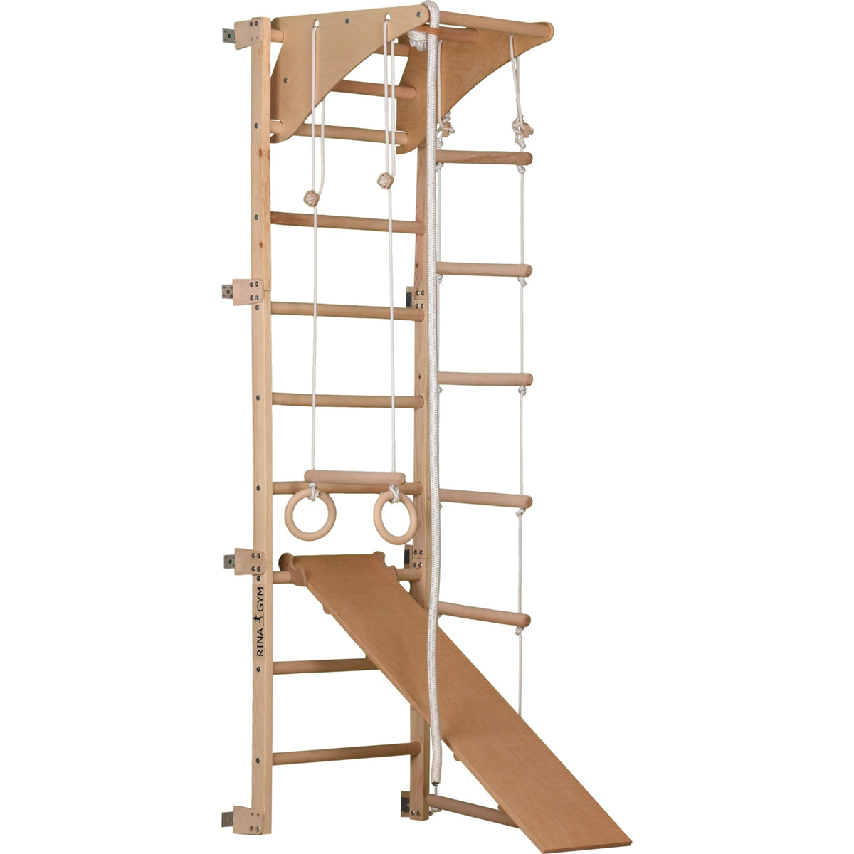 Sprossenwand für Heimtraining mit höhenverstellbarem Reck & beidseitigem Kletterbrett – Indoor Fitnessgerät für die ganze Fa…