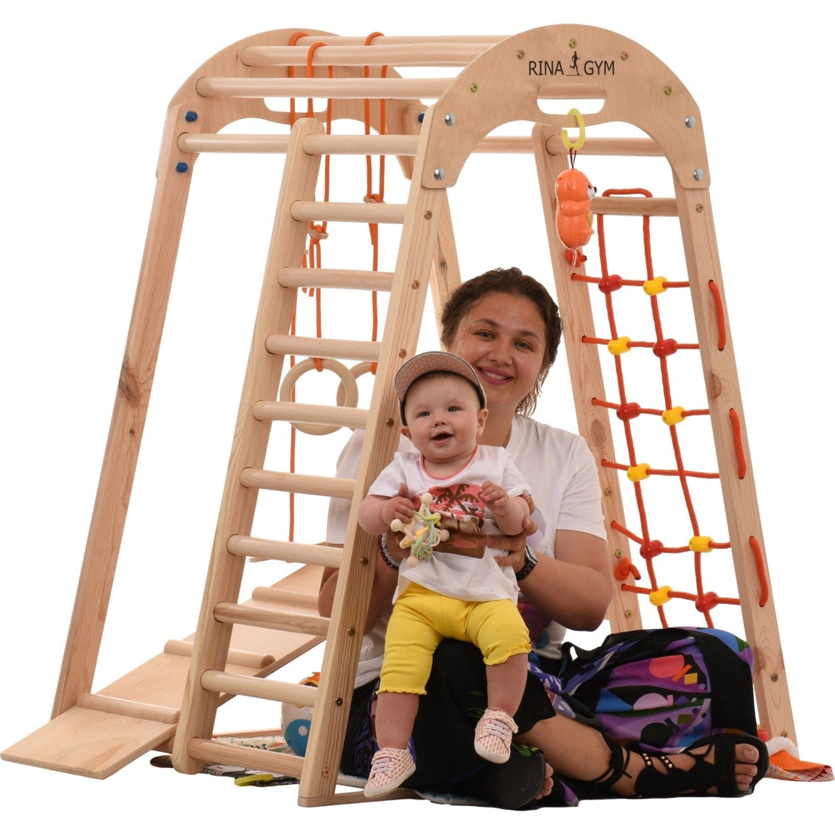 INDOOR Spielplatz GYM mit Rutsche & Kletternetz | Kletternetz, Leiter, Ringe, Rutsche | Ideal für 1 bis 5 Jahre - Kletterling – einfach Kind sein