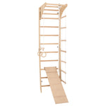 Sprossenwand für Heimtraining mit höhenverstellbarem Reck und zweiseitiger Kletterrampe – Indoor Fitnessgerät für die ganze…