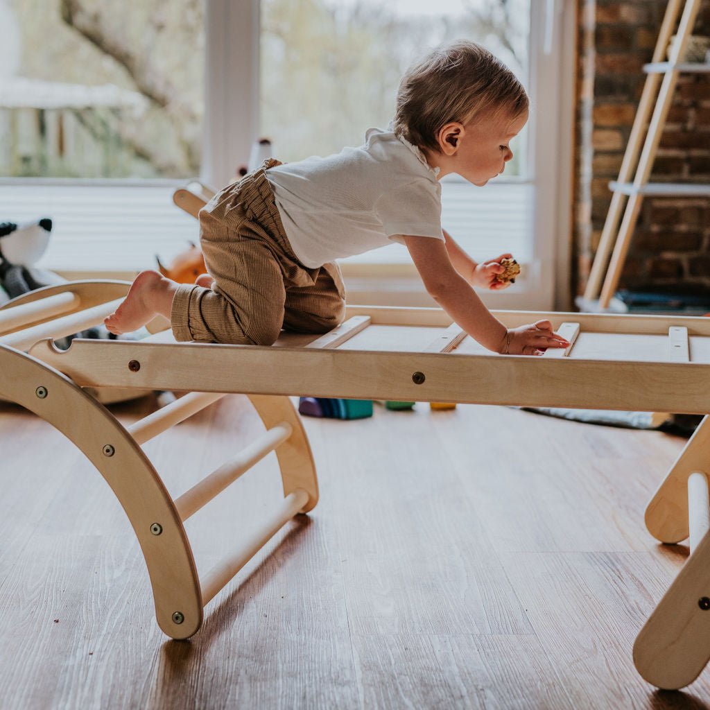 höhenverstellbares Kletterdreieck - Set ZICKENLING SET | 5 - fach verstellbar | 60cm| Dreieck + Rutsche + Bogen - Kletterling – einfach Kind sein