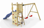 Spielturm FUNNY3 mit Doppelschaukel - Kletterling – einfach Kind sein