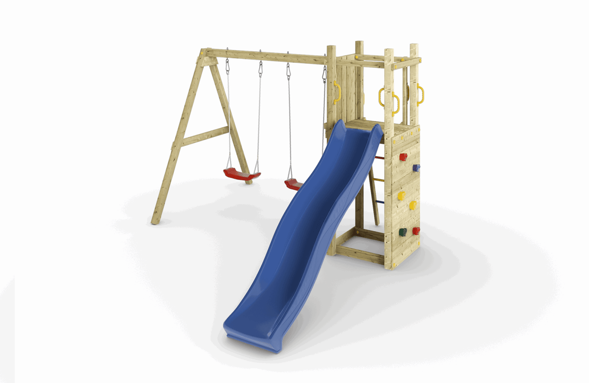 Spielturm FUNNY3 mit Doppelschaukel - Kletterling – einfach Kind sein