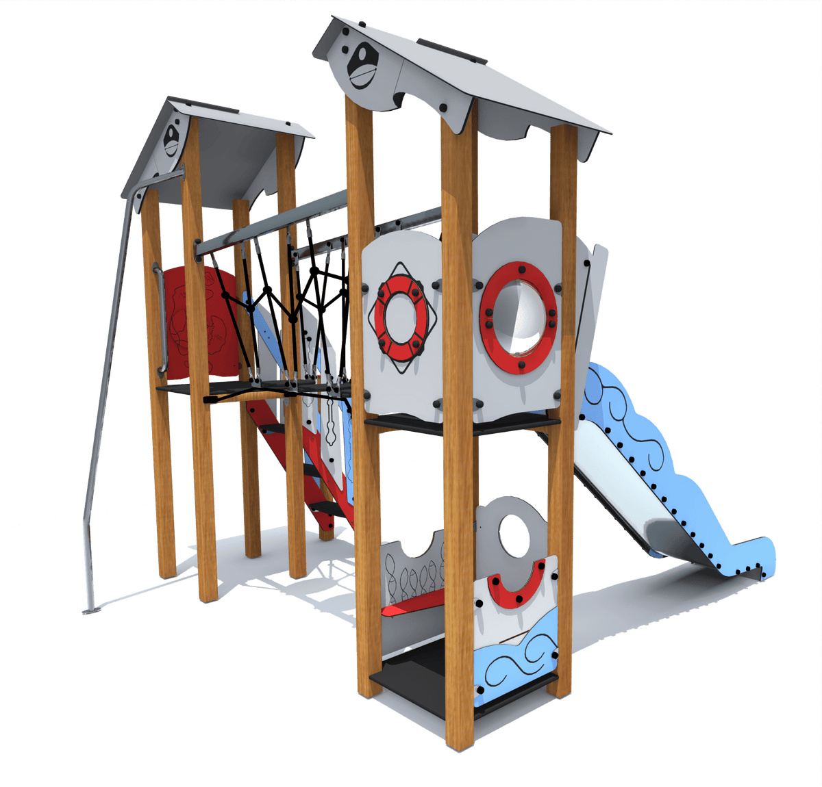 Klettergerüst SPIELPLATZ 226 | Robustes und sicheres Spielgerät für Kitas | Alter 3 bis 6 Jahre - Kletterling – einfach Kind sein
