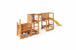 Spielturm Loco Express teak - Kletterling – einfach Kind sein