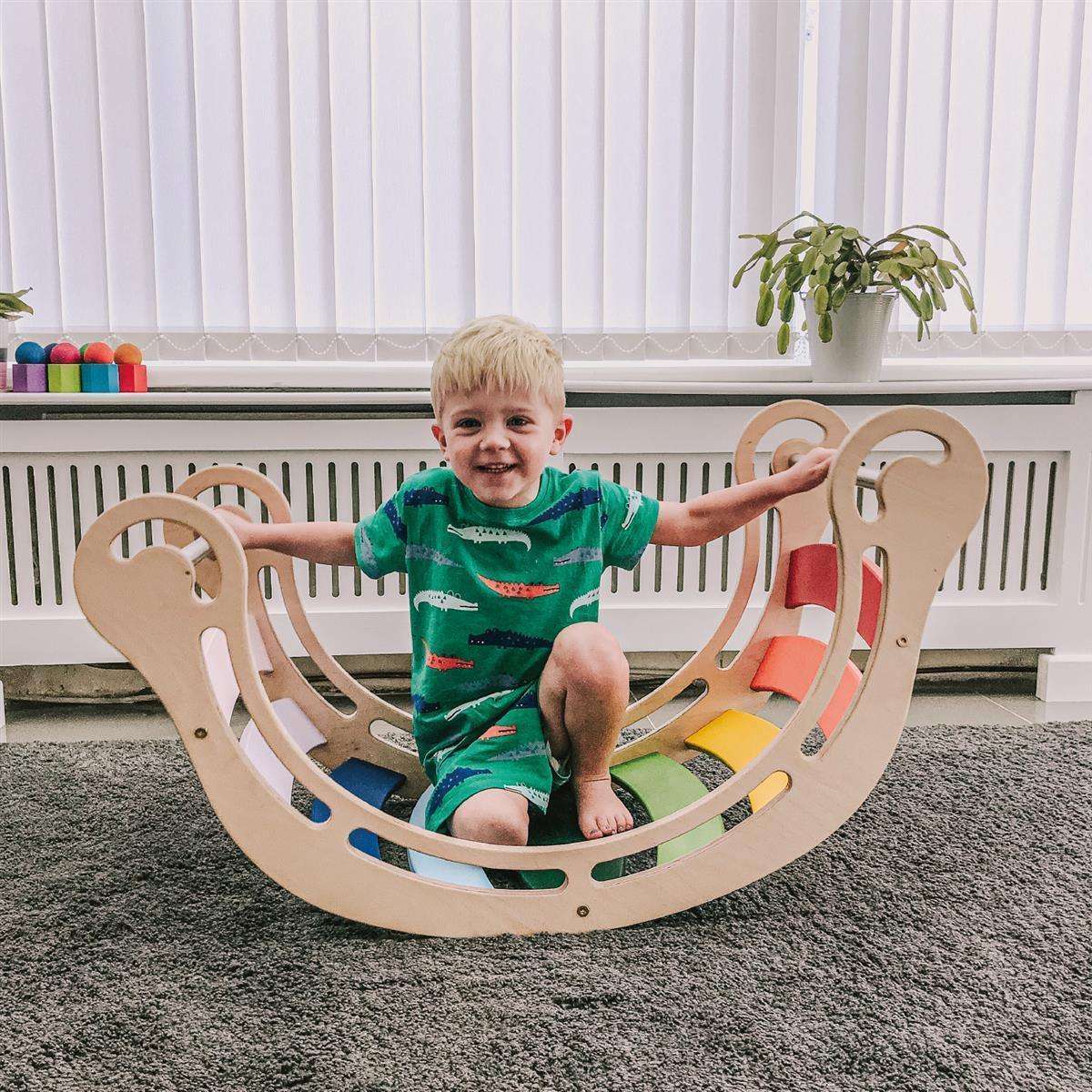 Montessori - Kletterbogen und Wippe - Kletterling – einfach Kind sein