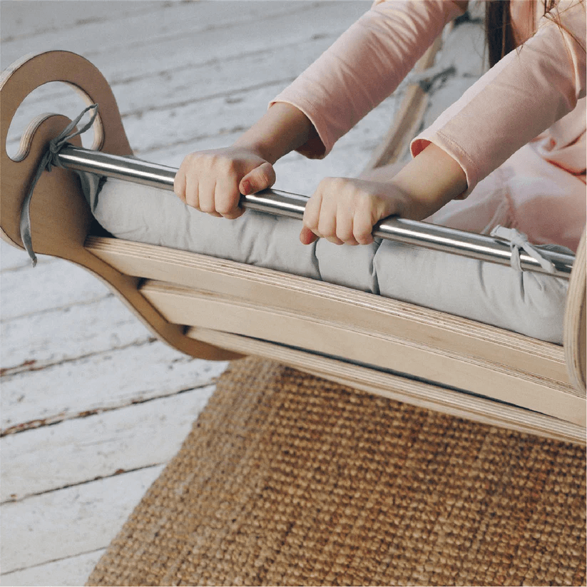 Spielset "Dynamik" natur - Montessori - Bogen mit Rutsche und Kissen - Kletterling – einfach Kind sein
