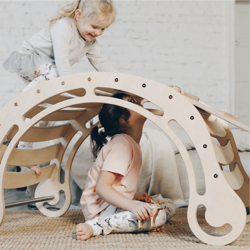 Spielset "Energetic" pastell - XXL Bogen mit Rutsche und Kissen - Kletterling – einfach Kind sein