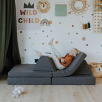 Universelles Kindersofa von monboxy in Dunkelbraun - Kletterling – einfach Kind sein