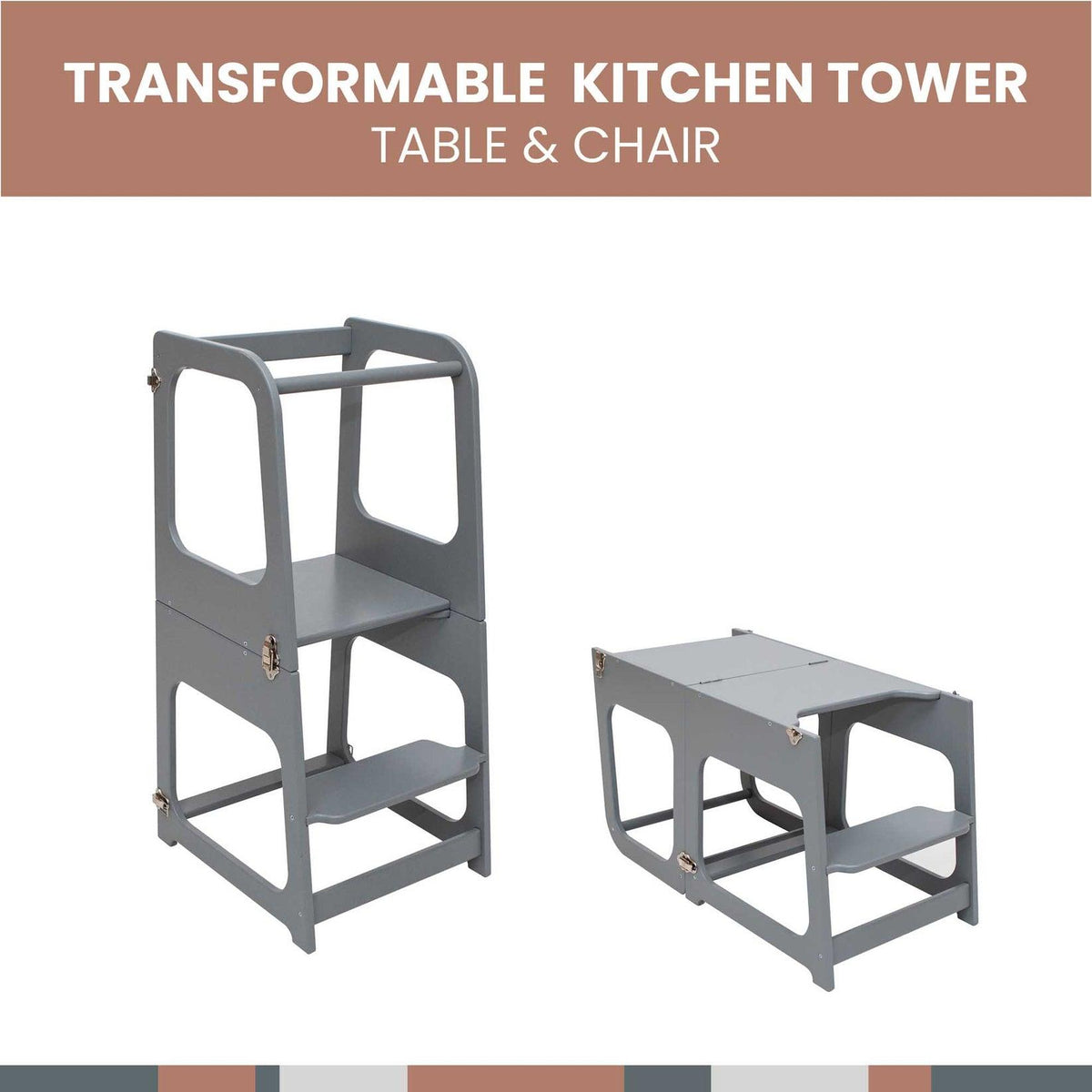 Vielseitiger 2 - in - 1 transformierbarer Lernturm - Kletterling – einfach Kind sein