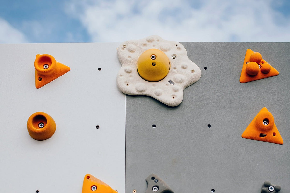 Kletterwand BK OUTDOOR aus 8 Teilen | 236 cm x 312 cm | inkl. 60 Griffen | 160 Loch - Kletterling – einfach Kind sein