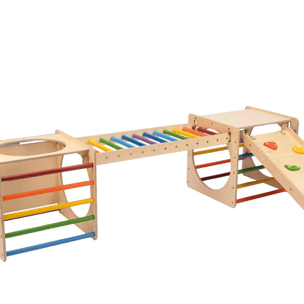 Spielplatz Set BEE CUBE + 2 Kletterrutschen | 2 Kletterwürfel | 58 cm | in 3 Farben - Kletterling – einfach Kind sein