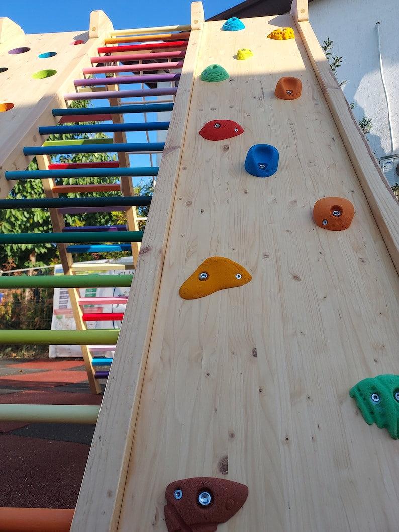 Riesiges 2m hohes und klappbares Klettergerüst mit 6 Kletterpfaden - Kletterling – einfach Kind sein