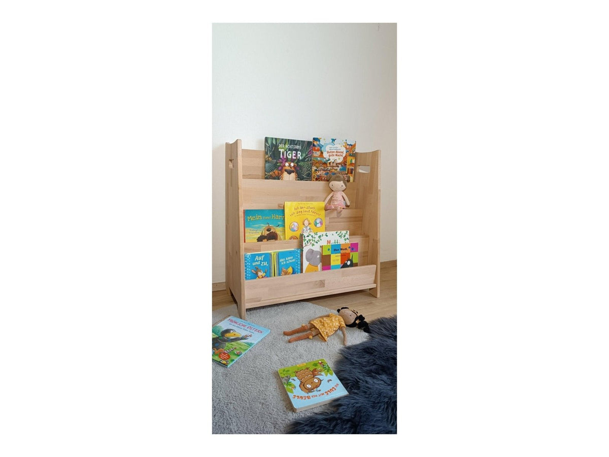 Montessori Bücherregal fürs Kinderzimmer 72 cm x 73 cm x 36 cm - Kletterling – einfach Kind sein