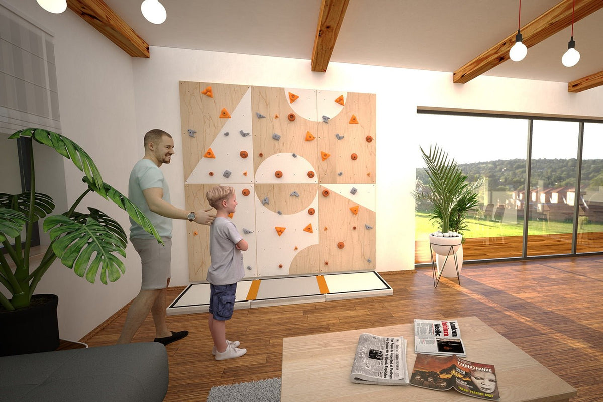 Kletterwand BK INDOOR aus 6 Teilen | 236 cm x 234 cm | inkl. 45 Griffen | 120 Loch - Kletterling – einfach Kind sein