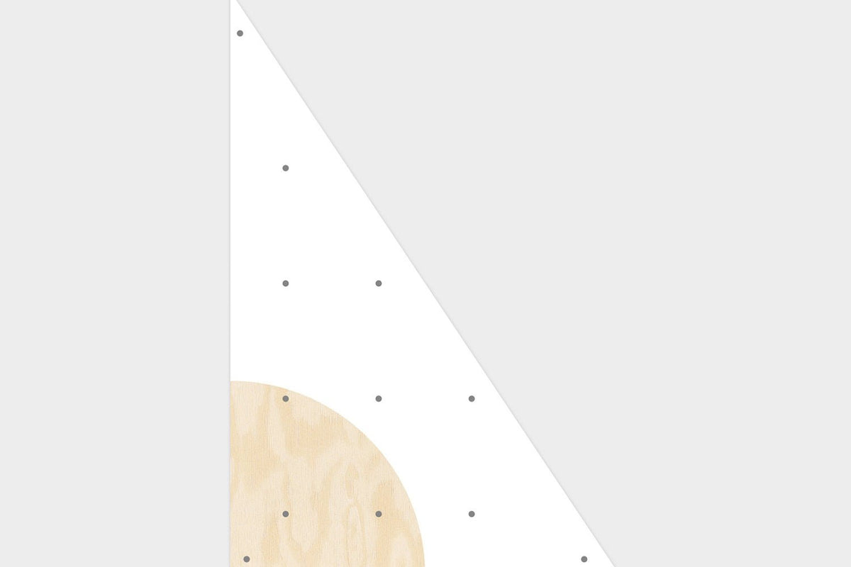 Einzelelement BK Dreieck rechts | Kletterwand BK INDOOR | 118 x 78 cm | 9 Loch - Kletterling – einfach Kind sein