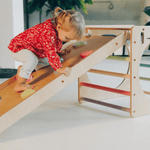 Spielset "Neugierde" natur - Kletterwürfel mit Kletterrutsche - Kletterling – einfach Kind sein