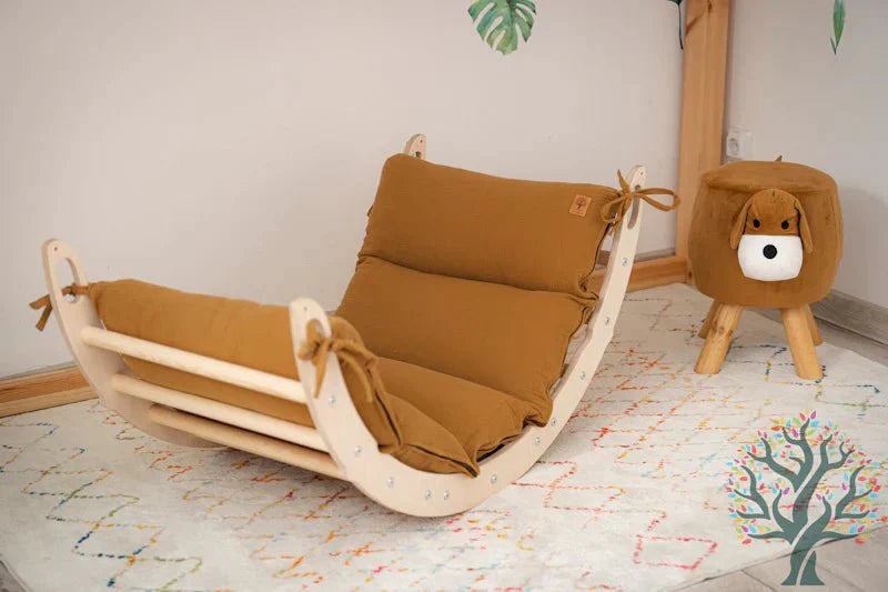 Kletter - Set 3in1 (Medium) - Wippe, klappbares Dreieck & Klettersteig - Für Kinder ab ca. 2 Jahren - Förderung der Motorik und Kreativität - Kletterling – einfach Kind sein