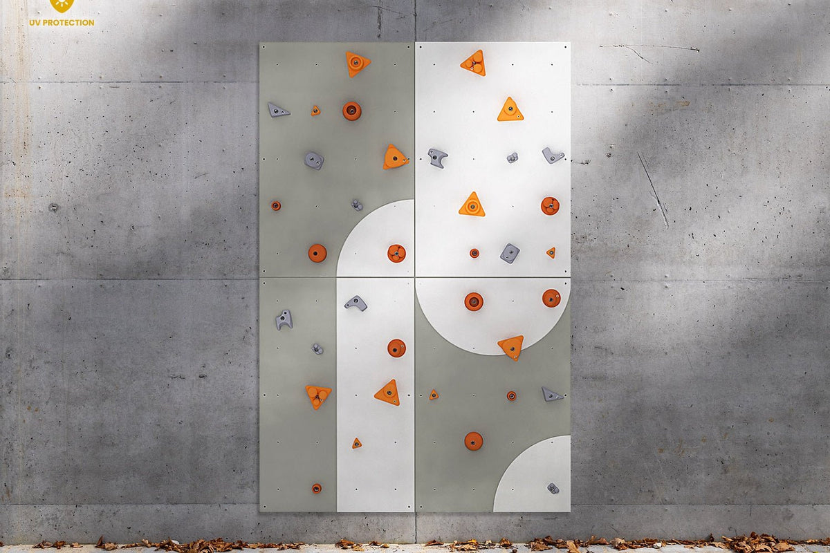 Kletterwand BK OUTDOOR aus 4 Teilen | 236 cm x 156 cm | inkl. 30 Griffen | 80 Loch - Kletterling – einfach Kind sein