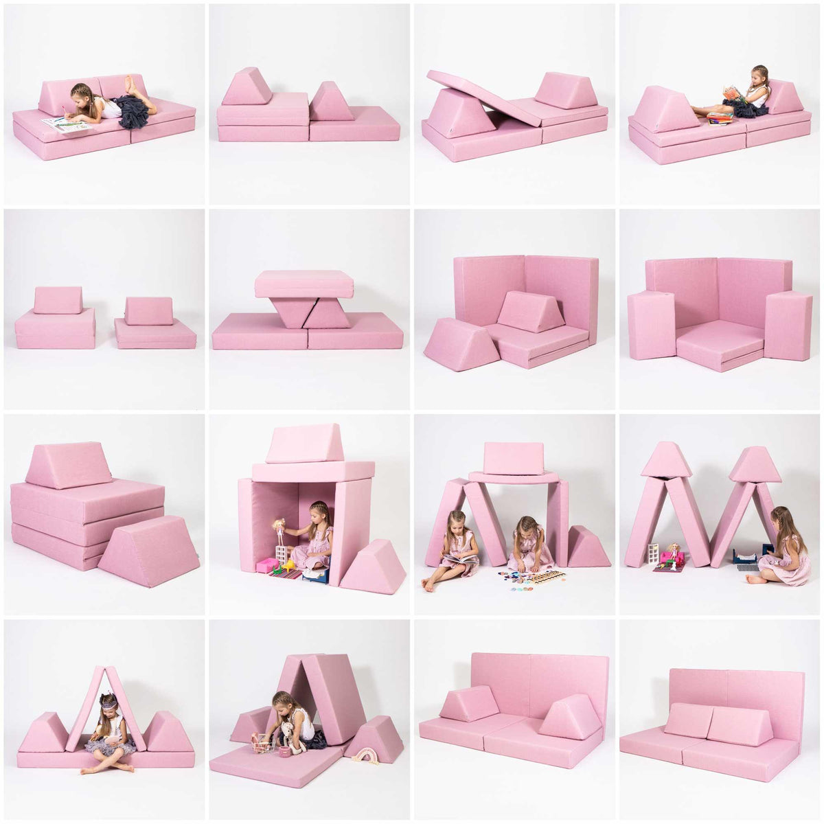 Universelles Kindersofa von monboxy in Pink - Kletterling – einfach Kind sein