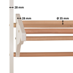 Sprossenwand mit 2 abnehmbaren Klimmzugstangen, Turnringen & Kletterseil – weiß | RINAGYM – Ansicht 14