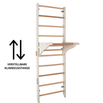 Sprossenwand mit Dip-Barren und abnehmbarer Klimmzugstange – Modell PRO PURE weiß, verstärkte Konstruktion für das Training zu Hause – Ansicht 5