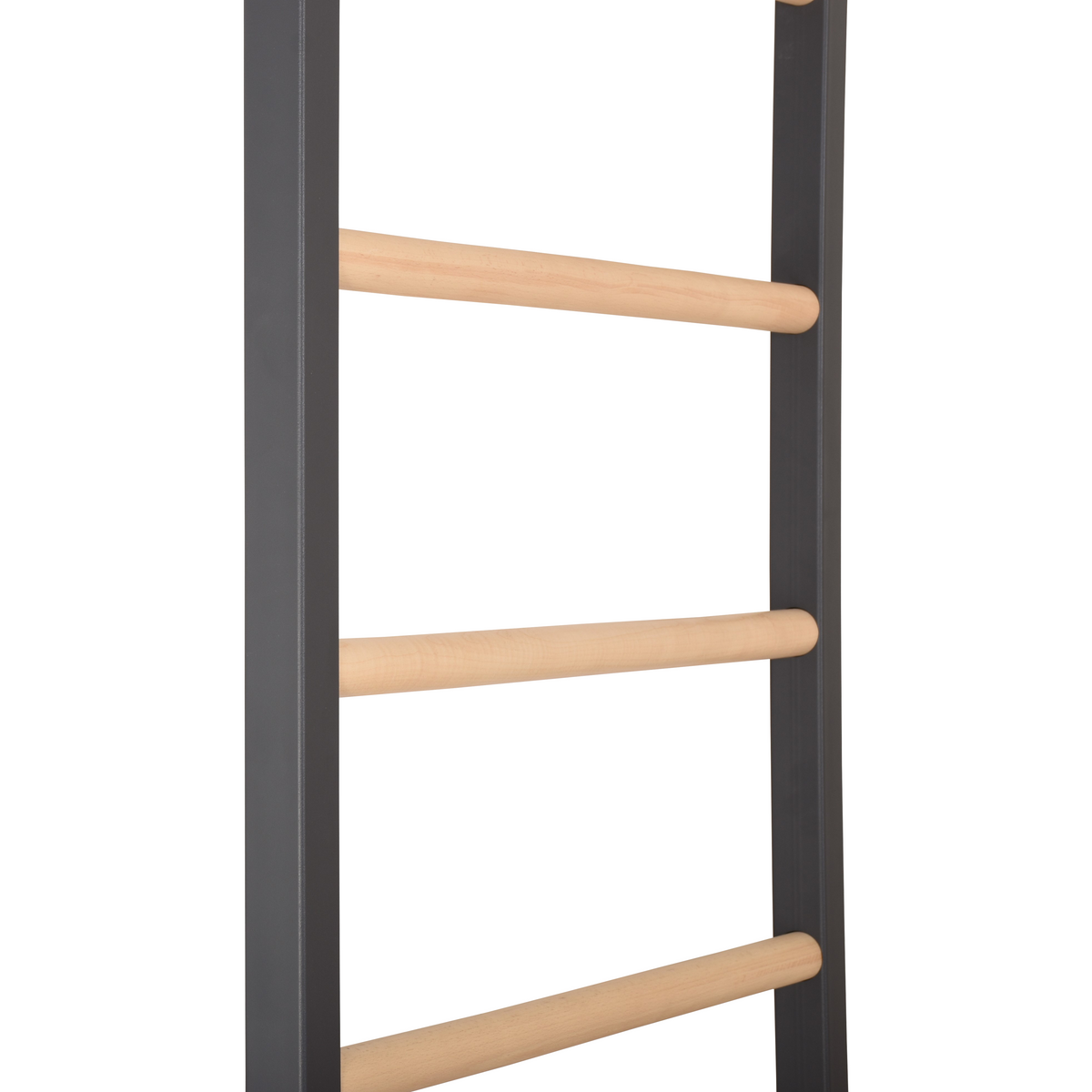 Metallische Sprossenwand STEEL 1 – Graphit mit Buchenholzsprossen | RINAGYM – Ansicht 8