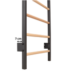 Metallische Sprossenwand STEEL PURE mit Klimmzugstange – Graphit | RINAGYM – Ansicht 6
