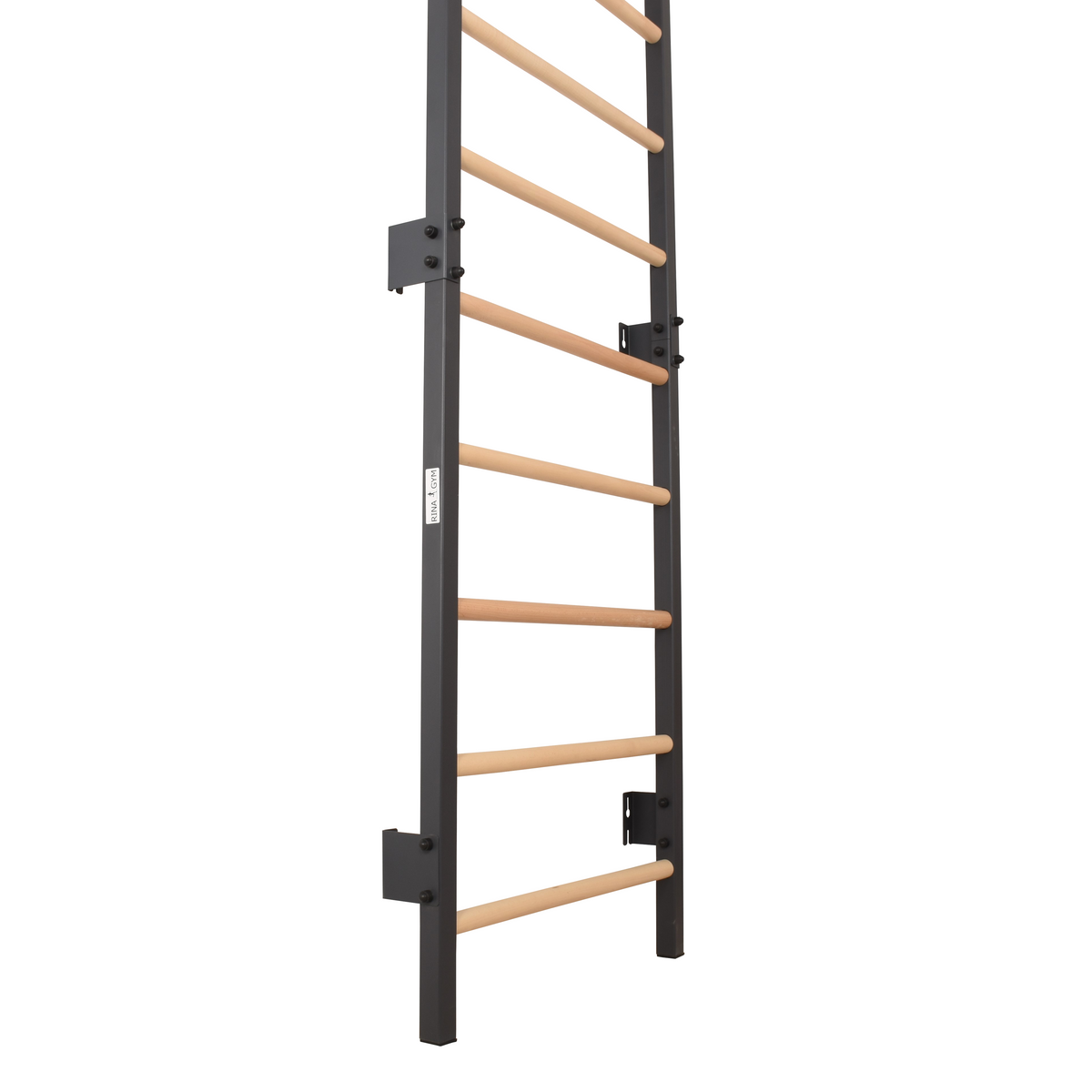 Metallische Sprossenwand STEEL PURE mit Klimmzugstange – Graphit | RINAGYM – Ansicht 13