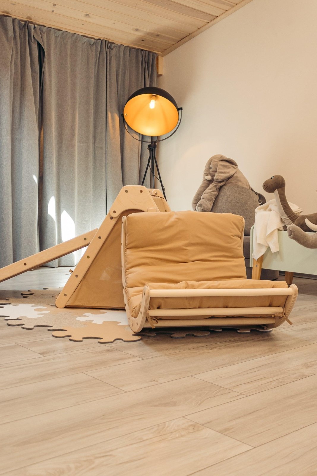 Faultier - Kissen / Bodenkissen für Kletterdreiecke, Bögen und Wippe mit Polyesterfüllung (mit waschbarem Baumwollbezug) - Kletterling – einfach Kind sein
