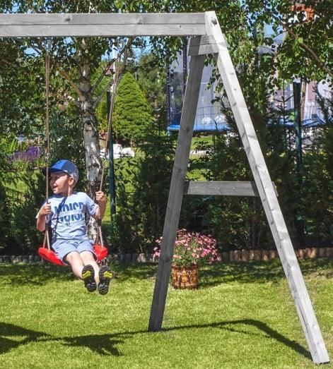 Spielturm GOO CAROL 2 | Klettergerüst OUTDOOR | in 3 Farben | bis zu 7 Kinder | Holzdach - Kletterling – einfach Kind sein