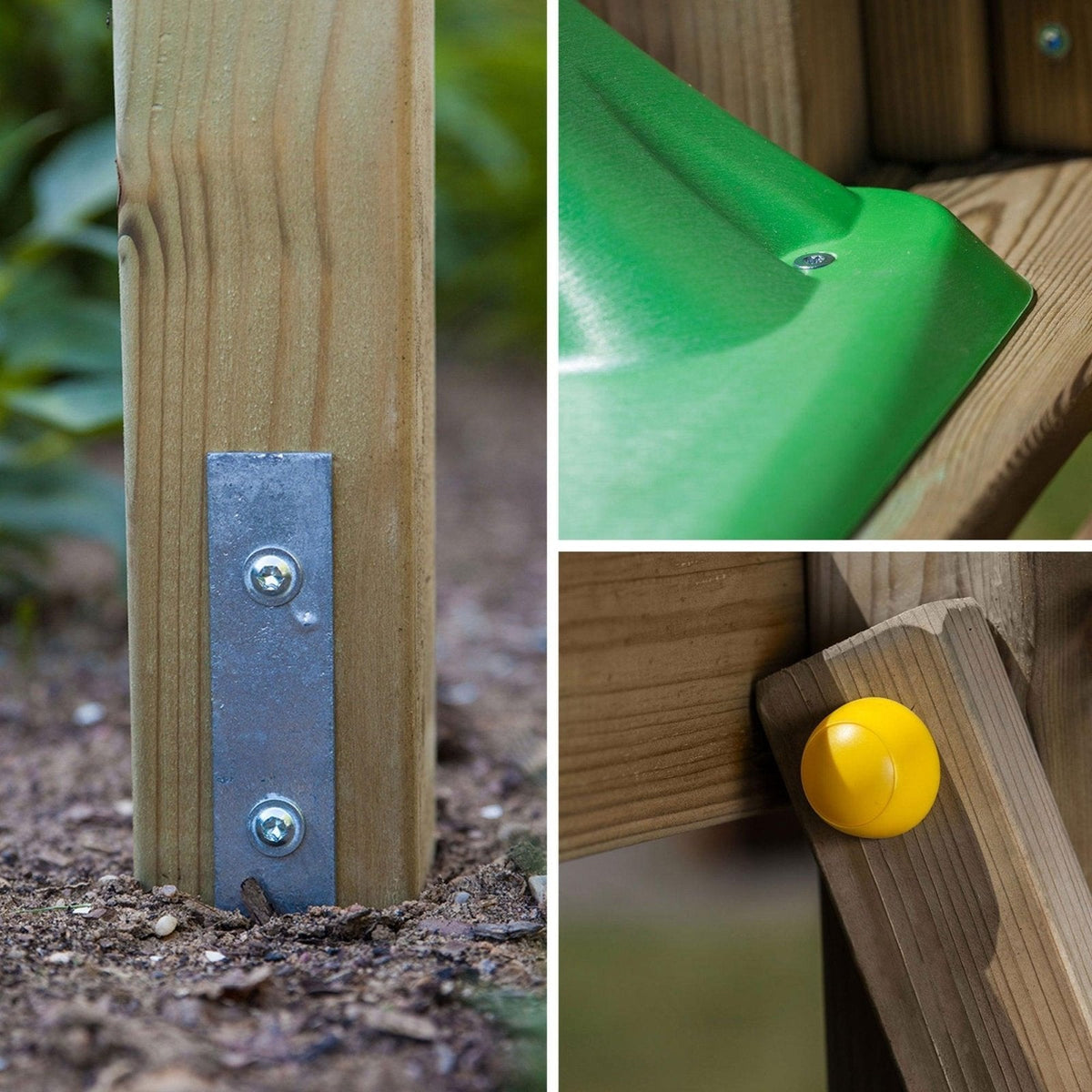 Spielturm für bis zu 7 Kinder - Klettergerüst Carol 2 - teak - Kletterling – einfach Kind sein