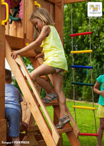 Spielturm Maxi Set Fun Gym mit 2x Spielturm, Rutsche, Kletterturm, Kletterwand, Schaukel - Kletterling – einfach Kind sein