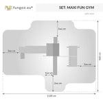 Spielturm Maxi Set Fun Gym mit 2x Spielturm, Rutsche, Kletterturm, Kletterwand, Schaukel - Kletterling – einfach Kind sein