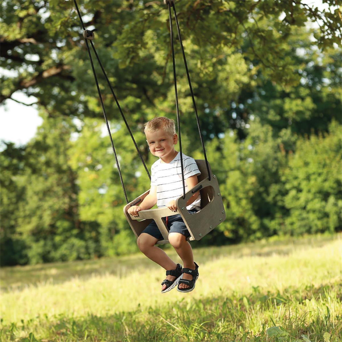 Baby Schaukel für Kinder Set grau - Kletterling – einfach Kind sein