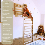 Sprossenwand LOOPO CLIFF + Schaukel | 4 Module | 200 kg belastbar | 6 Aufbauvarianten | modulares System - Kletterling – einfach Kind sein